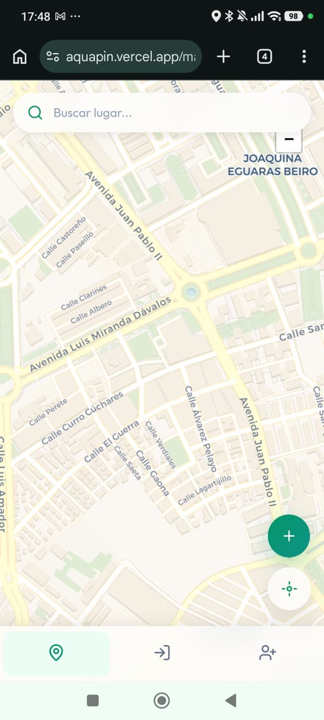 Tres puntos en Chrome Android