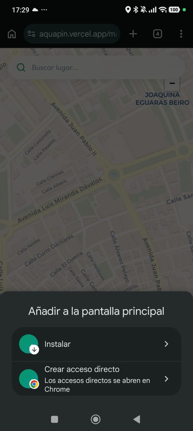 Diálogo de instalación de AquaPin
